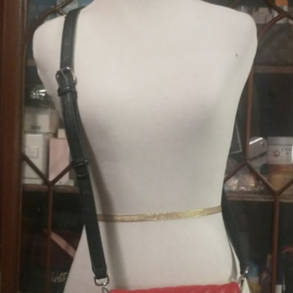 CK Bag Strap Leather Crossbody 360° Embossed Monogram Turn Clasp Nickel Hardware